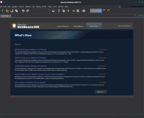Apache NetBeans: snímky obrazovky 1