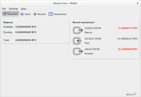Bitcoin Core: ekran görüntüleri 1