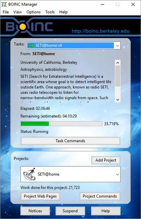 BOINC: captures de pantalla 1