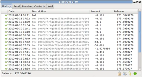 Electrum: స్క్రీన్‌షాట్‌లు 1