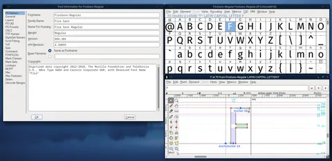 FontForge: screenshots 1