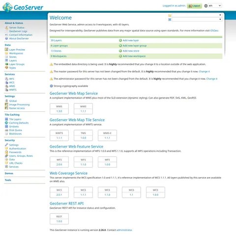 GeoServer: ეკრანის სურათები 1