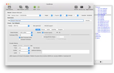 HandBrake: screenshots 1