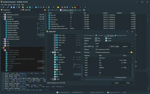HeidiSQL: captures de pantalla 1