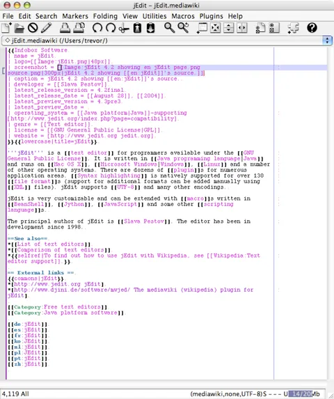 jEdit: screenshot 1