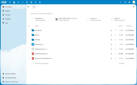 Nextcloud: స్క్రీన్‌షాట్‌లు 1