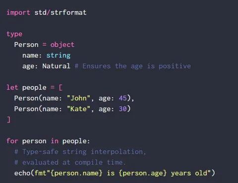 Nim programming language: ekran görüntüleri 1
