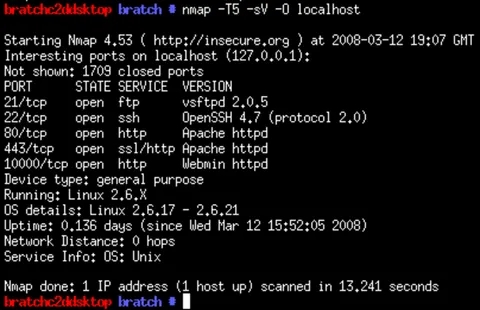 Nmap: snímky obrazovky 1