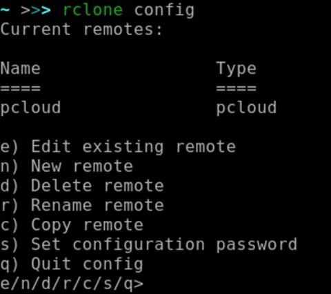 Rclone: screenshots 1
