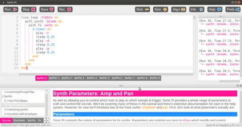 Sonic Pi: ეკრანის სურათები 1